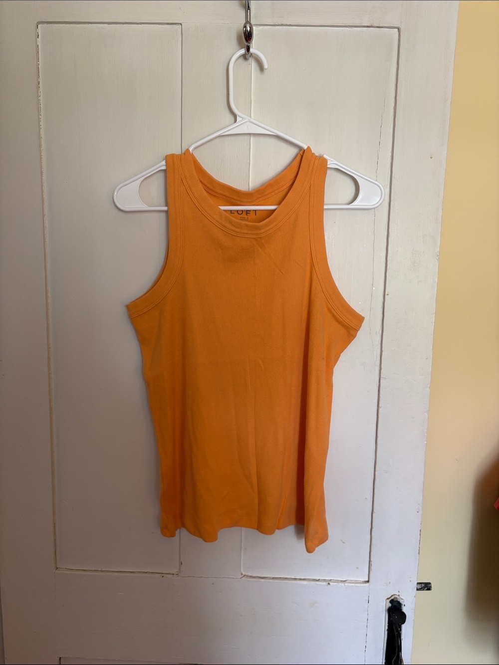 LOFT Orange Ribbed Tank Top - Picture 1 of 3